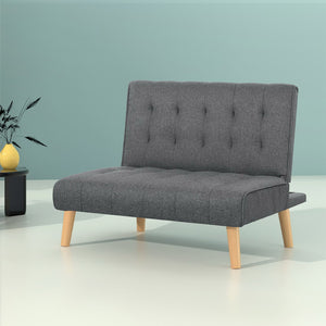 Faux Linen Sofa Bed Lounge Chair Single Seater Modular Bed Set