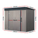 Garden Metal Shed Outdoor Storage Steel Workshop Sheds Tool 2.38x1.31M - Brown
