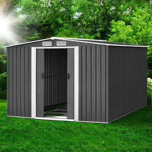 Garden Shed Metal Base Steel Outdoor Storage Sheds Tool Workshop 258cmx314cm