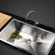 70 x 45cm Stainless Steel Kitchen Sink Basin Bowl Under/Top/Flush Mount Silver