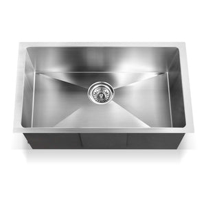 70 x 45cm Stainless Steel Kitchen Sink Basin Bowl Under/Top/Flush Mount Silver