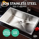70 x 45cm Stainless Steel Kitchen Sink Basin Bowl Under/Top/Flush Mount Silver