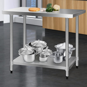 Commercial Stainless Steel Kitchen Bench Table Home Food Prep 1219 x 610mm