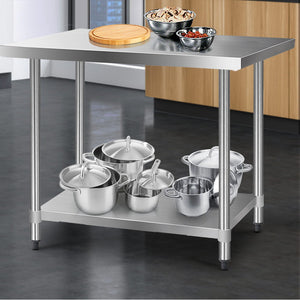 Commercial 430 Stainless Steel Kitchen Bench Table Home Food Prep 1219 x 610mm