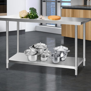 Commercial Stainless Steel Kitchen Bench Table Home Food Prep 1524 x 610mm