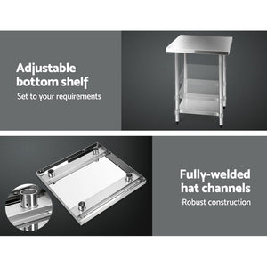 Commercial Stainless Steel Kitchen Bench Table Home Food Prep 76cm