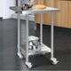 Commercial Stainless Steel Kitchen Bench Table Home Food Prep On Wheels 76cm