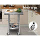 Commercial Stainless Steel Kitchen Bench Table Home Food Prep On Wheels 76cm