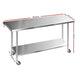 Commercial Stainless Steel Kitchen Bench Table Home Food Prep On Wheels - 1829 x 762mm