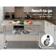 Commercial Stainless Steel Kitchen Bench Table Home Food Prep On Wheels - 1524MM x 610MM