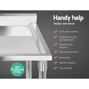 Commercial Stainless Steel Sink Kitchen Shelf Bench Food Prep