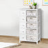 White 5 Basket Storage Unit Drawers Cabinet Bedroom Cupboard