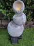 3 Tier Solar Fountain Water Feature Bird Bath Garden LED Light 80CM Grey