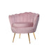 Accent Armchair Lounge Chair Retro Single Sofa Velvet Fabric - Pink