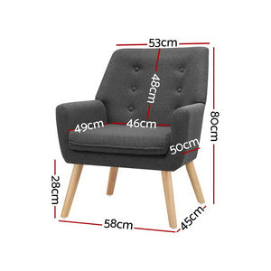 Armchair Tub Single Dining Accent Chair Sofa Armchairs Lounge Fabric