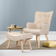 Accent Armchair Lounge Chair Ottoman Footstool Armchairs Sofa Fabric Chairs Beige