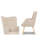 Accent Armchair Lounge Chair Ottoman Footstool Armchairs Sofa Fabric Chairs Beige