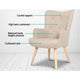 Accent Armchair Lounge Chair Ottoman Footstool Armchairs Sofa Fabric Chairs Beige