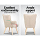 Accent Armchair Lounge Chair Ottoman Footstool Armchairs Sofa Fabric Chairs Beige