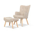Accent Armchair Lounge Chair Ottoman Footstool Armchairs Sofa Fabric Chairs Beige