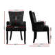 Black Dining Chair French Provincial Antique Style Tufted Button Design - Afterpay - Zip Pay - Dodosales -