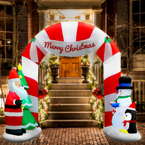 3M Christmas Inflatable Archway Entryway with Santa Xmas Decor LED