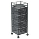 4 Tier Rotating Kitchen Cart Shelves Portable Storage Organizer Trolley On Wheels - Dodosales