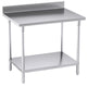 Commercial Stainless Steel Table Catering Kitchen Prep Work Bench W/ Back-splash 100 x 70cm