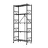 5 Tier Steel Foldable Display Stand Shelves Portable Storage Organiser W/ Wheels Black