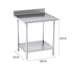 Commercial Stainless Steel Table Catering Kitchen Prep Work Bench W/ Back-splash 80 x 70cm