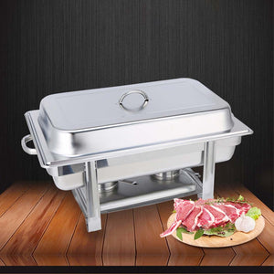 Stainless Steel Chafing Triple Tray Catering Dish Food Warmer Commercial