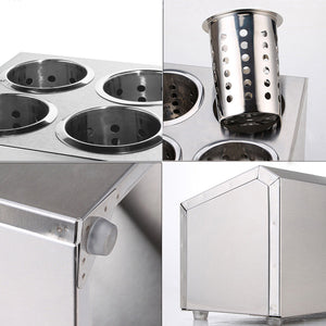18/10 Stainless Steel Commercial Conical Utensils Square Cutlery Holder 4 Holes