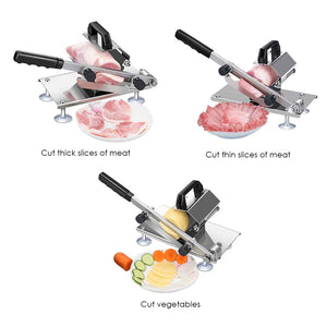 Manual Frozen Meat Slicing Machine Handle Slice Cutting Commercial Grade Stainless Steel - Dodosales
