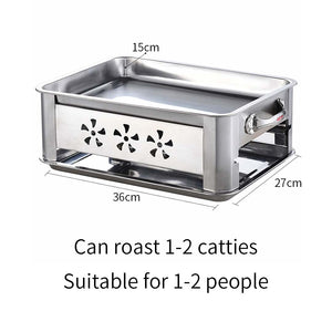 Chafing Dish BBQ Fish Stove Grill Plate Portable Stainless Steel Outdoor 36CM - Dodosales