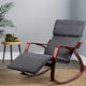 Fabric Rocking Armchair With Adjustable Footrest Lounge Chair Seat - Grey - Dodosales