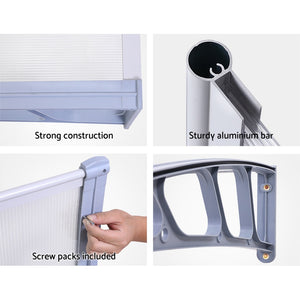 Outdoor DIY Door Window Awning French Style Cafe Canopy Sun Shield Rain Cover Grey 1.5mx3m - Dodosales