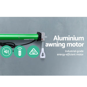 Outdoor Motorised Folding Arm Awning Window Blind Sun Shade Canopy Electric Grey 4X2.5M