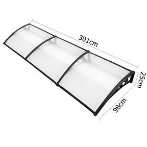 Outdoor DIY Door Window Awning French Style Cafe Canopy Sun Shield Rain Cover Transparent 1 x 3m - Dodosales