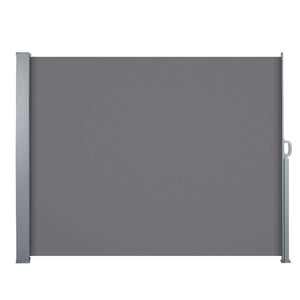 Side Awning Privacy Screen Carport Canopy Retractable Blind Auto Roll 1.8 x 3m - Grey - Dodosales