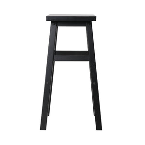 4x Wooden Bar Stools High Chair Kitchen Breakfast Stool - Black