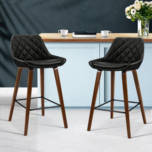 2x Bentwood Leg Bar Stool Set Kitchen High Chair Seating Home Office Cafe - Dodosales
