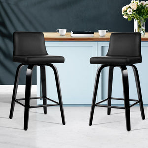 2x Wooden Leg Bar Stool Set Kitchen High Chair Seating Home Office Cafe - Dodosales