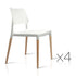 4x Wooden Dining Chair Set Beech Wood Legs Stackable Chairs Seat White