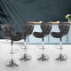 4x PU Leather Patterned Bar Stools  High Chair Stool Black and Chrome - Dodosales