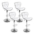 4x PU Leather Patterned Bar Stools  High Chair Stool White and Chrome