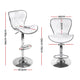 4x PU Leather Patterned Bar Stools  High Chair Stool White and Chrome - Dodosales