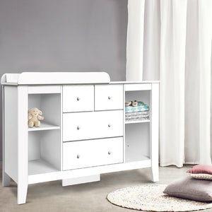 Baby Cabinet Change Table Tallboy Drawers Dresser Chest Storage White - Dodosales