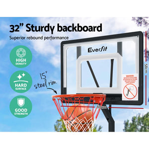 Adjustable Portable Basketball Stand Hoop System Rim 32" Backboard - Afterpay - Zip Pay - Dodosales -