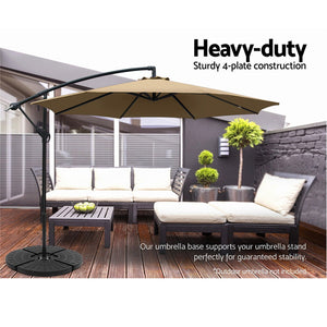 Outdoor Umbrella Stand 4 x Base Pod Plate Sand/Water Patio Cantilever Fanshaped - Dodosales