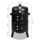 3-in-1 Charcoal BBQ Smoker Cooking Grill Barbeque Black Fathers Gift - Dodosales